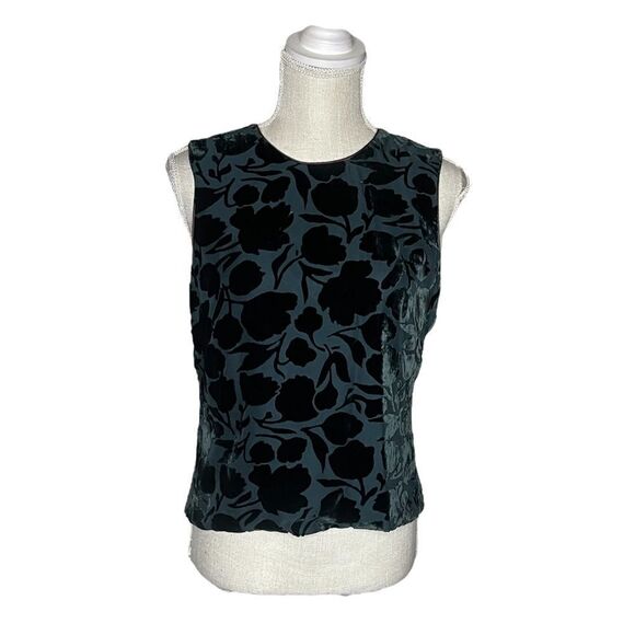 Banana Republic Velvet Burnout Button Back Silk Blend Top - Picture 4 of 16